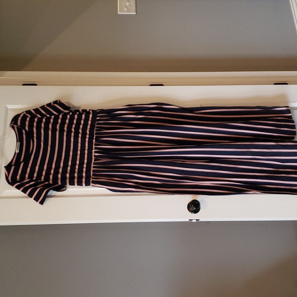 Navy and Pink Maxi Dress